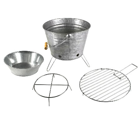 Galvanized portable BBQ grill