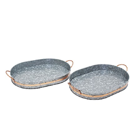 Factory wholesale oval galvanized tray with copper