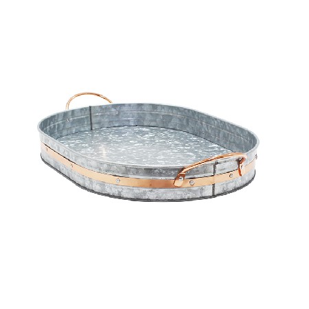 Factory wholesale oval galvanized tray with copper