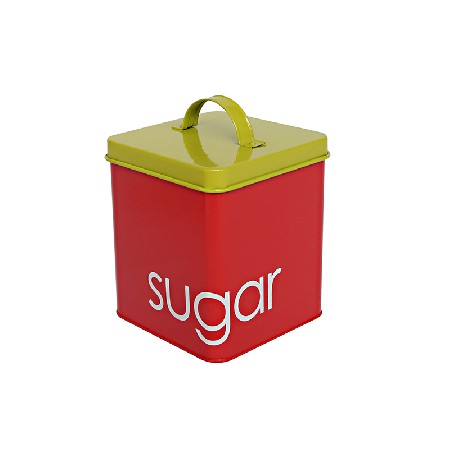 Metal square tea coffee sugar kitchen container set