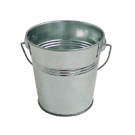 Custom Logo galvanized steel Sliver Mini Bucket For Decoration