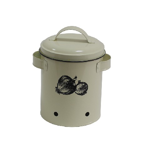 Set of 3 Potato Garlic Onions metal Storage Tin