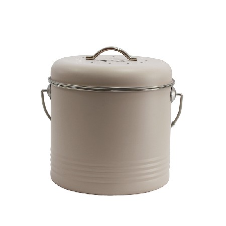 Compost Bin for Kitchen Counter 1.5 Gallon Powder-Coated Carbon Steel | Kitchen Pail with Lid, Trash Keeper Container Bucket, Recycling Caddy