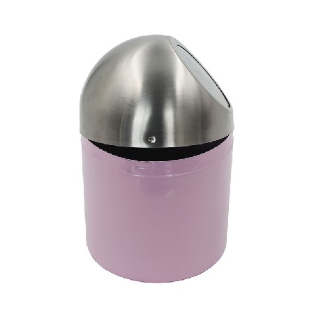 Mini Countertop Metal Steel Swing Lid Trash Can